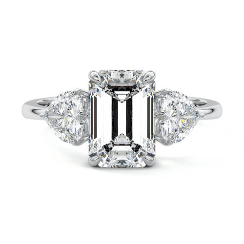 Ariadne - Emerald Cut Platinum Lab Grown Diamond Engagement Ring | Nura Lab