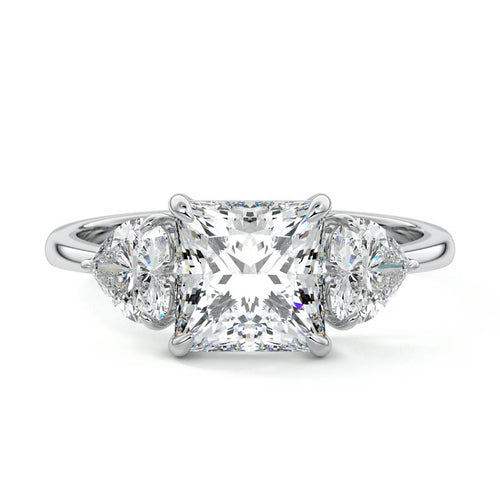 Ariadne princess three-stone lab grown diamond engagement ring in platinum