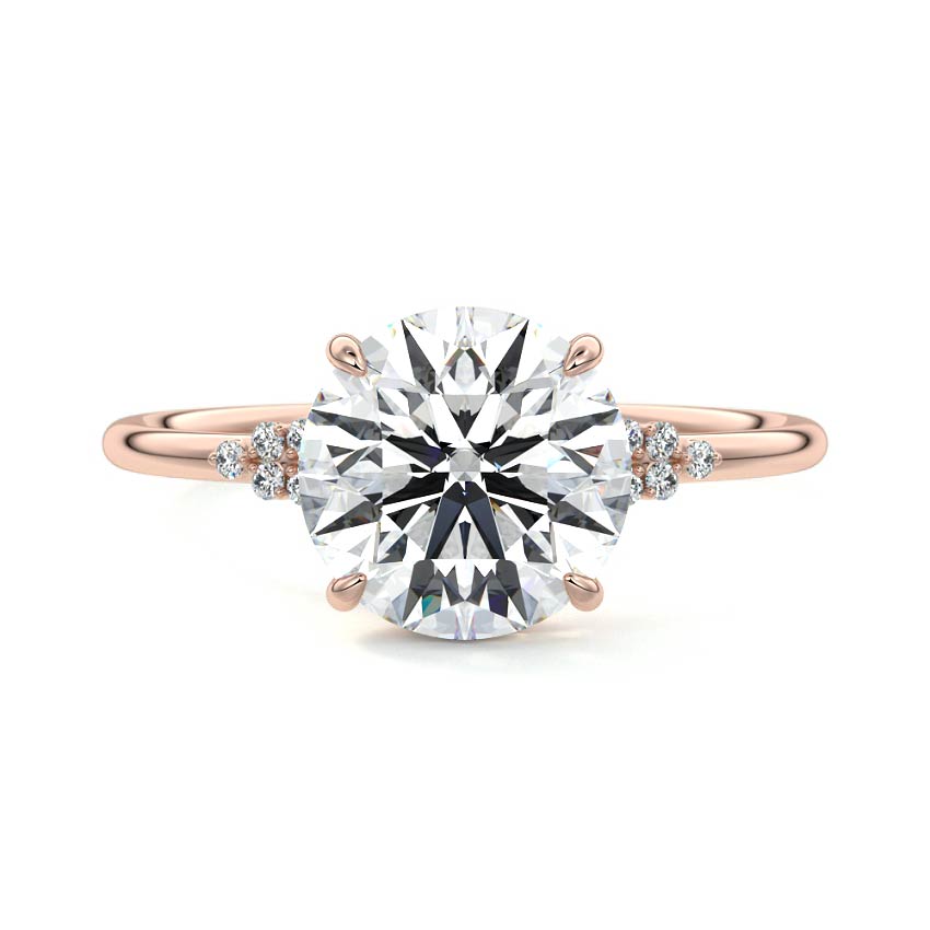 Aster - Round Rose Gold Lab Grown Diamond Engagement Ring | Nura Lab