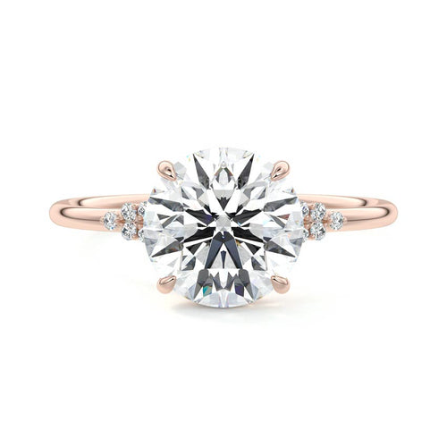 Aster - Round Rose Gold Lab Grown Diamond Engagement Ring | Nura Lab