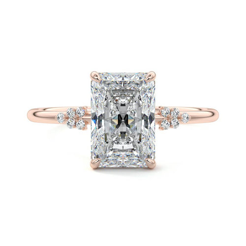 Aster - Radiant Rose Gold Lab Grown Diamond Engagement Ring | Nura Lab