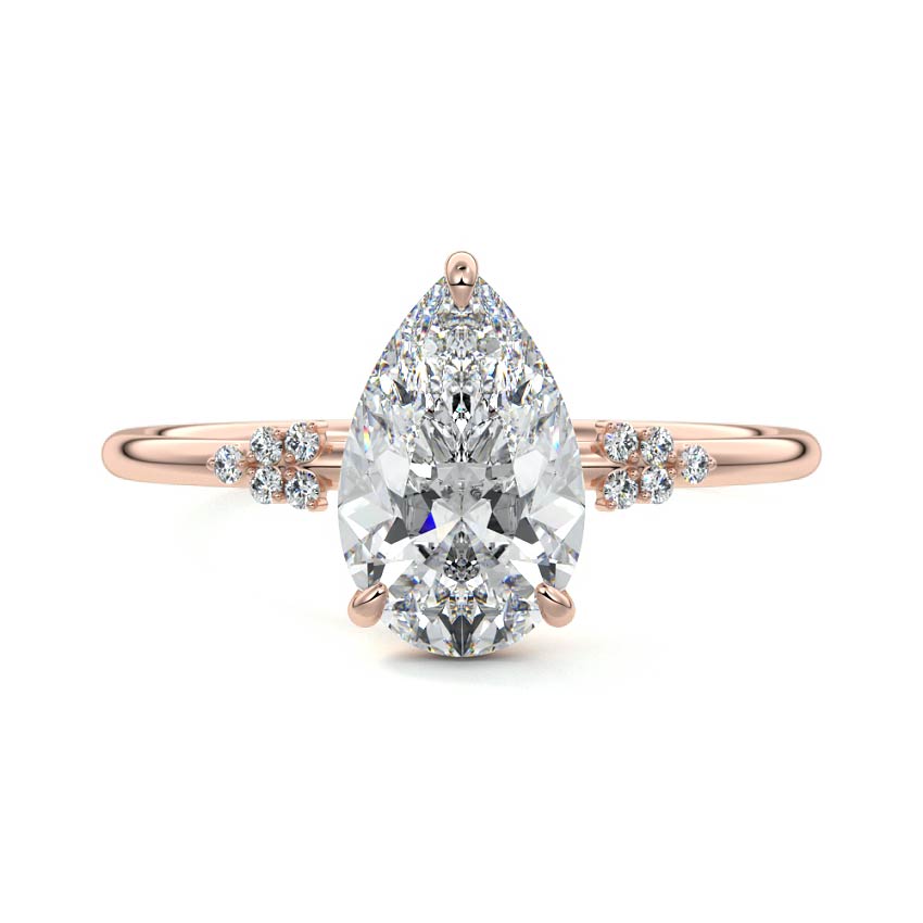 Aster - Pear Rose Gold Lab Grown Diamond Engagement Ring | Nura Lab