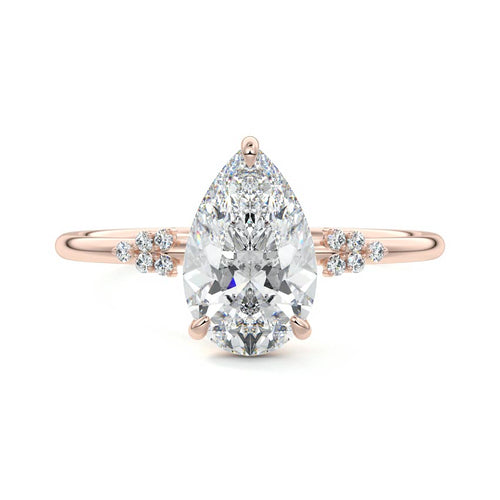 Aster - Pear Rose Gold Lab Grown Diamond Engagement Ring | Nura Lab