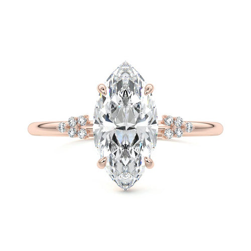 Aster - Marquise Rose Gold Lab Grown Diamond Engagement Ring | Nura Lab