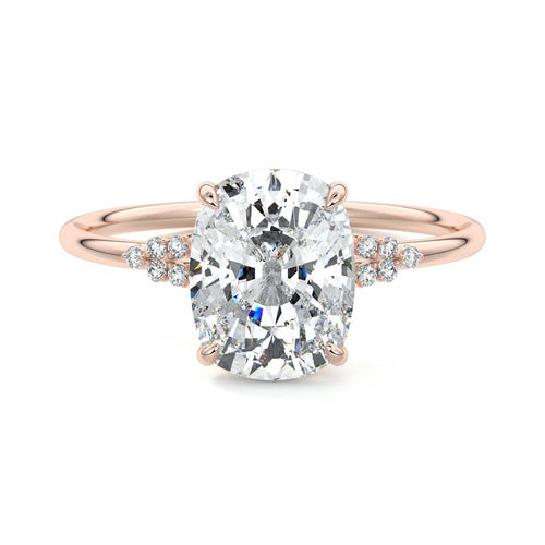 Aster - Cushion Rose Gold Lab Grown Diamond Engagement Ring | Nura Lab