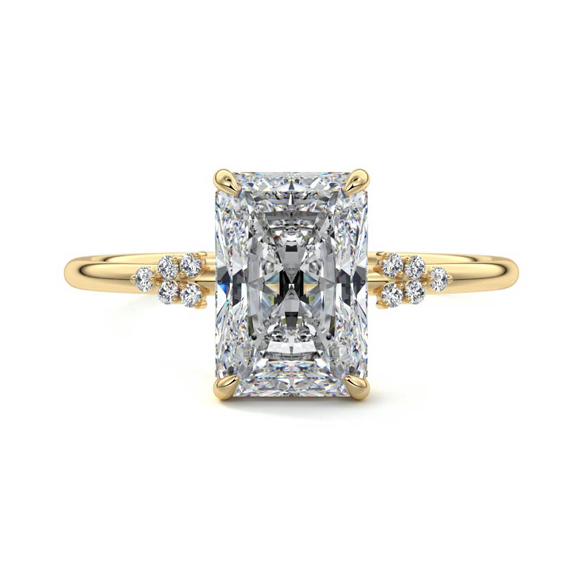 Aster - Radiant Yellow Gold Lab Grown Diamond Engagement Ring | Nura Lab