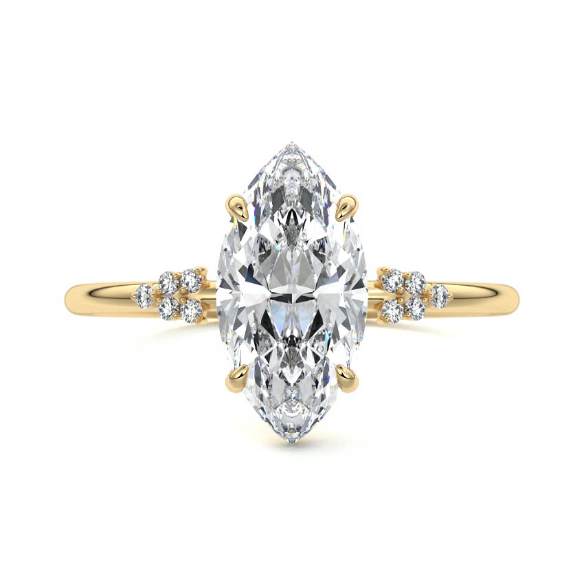 Aster - Marquise Yellow Gold Lab Grown Diamond Engagement Ring | Nura Lab