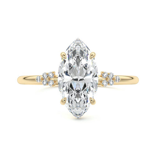 Aster - Marquise Yellow Gold Lab Grown Diamond Engagement Ring | Nura Lab