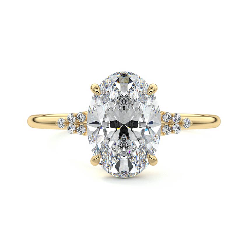Aster - Oval Yellow Gold Lab Grown Diamond Engagement Ring | Nura Lab