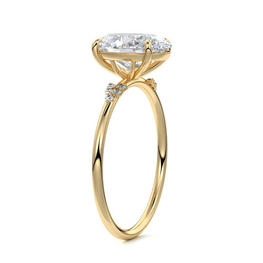 Aster - Oval Yellow Gold Lab Grown Diamond Engagement Ring | Nura Lab