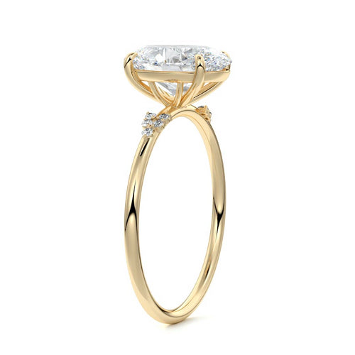 Aster - Oval Yellow Gold Lab Grown Diamond Engagement Ring | Nura Lab