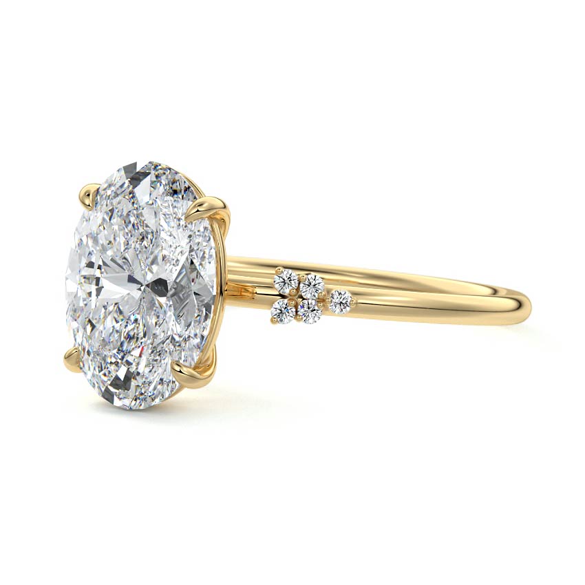 Aster - Oval Yellow Gold Lab Grown Diamond Engagement Ring | Nura Lab