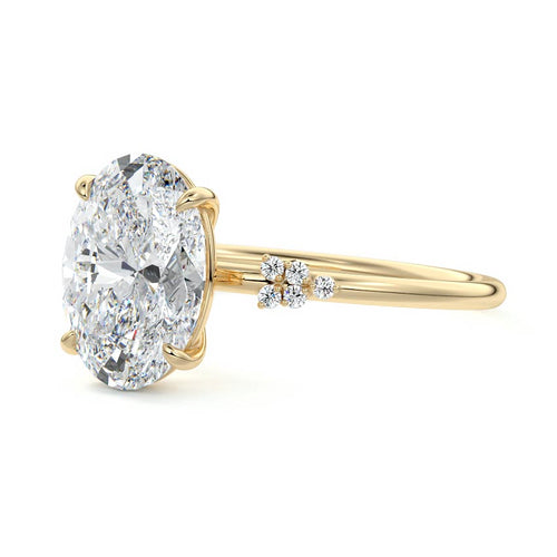 Aster - Oval Yellow Gold Lab Grown Diamond Engagement Ring | Nura Lab