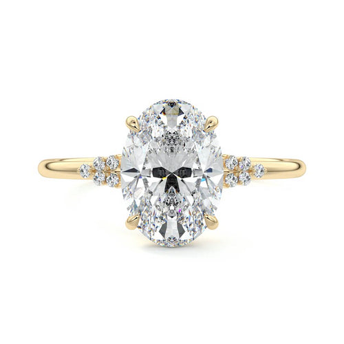 Aster - Oval Yellow Gold Lab Grown Diamond Engagement Ring | Nura Lab