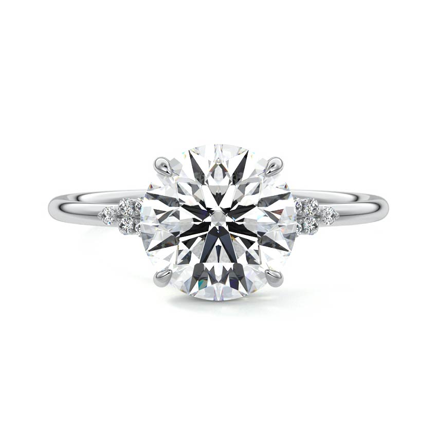 Aster - Round White Gold Lab Grown Diamond Engagement Ring | Nura Lab