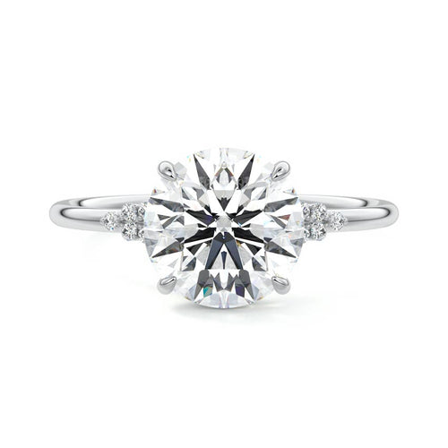 Aster - Round White Gold Lab Grown Diamond Engagement Ring | Nura Lab