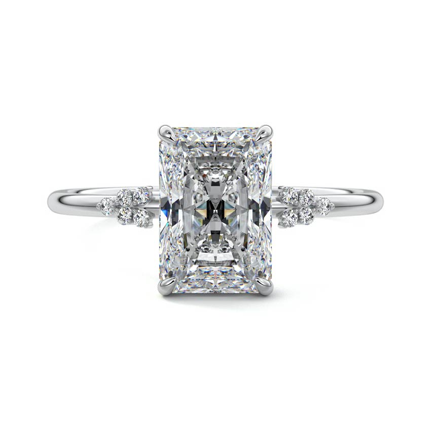 Aster - Radiant White Gold Lab Grown Diamond Engagement Ring | Nura Lab