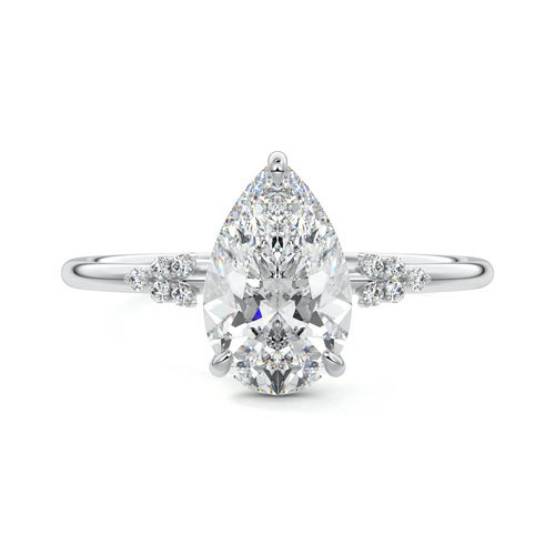 Aster - Pear White Gold Lab Grown Diamond Engagement Ring | Nura Lab