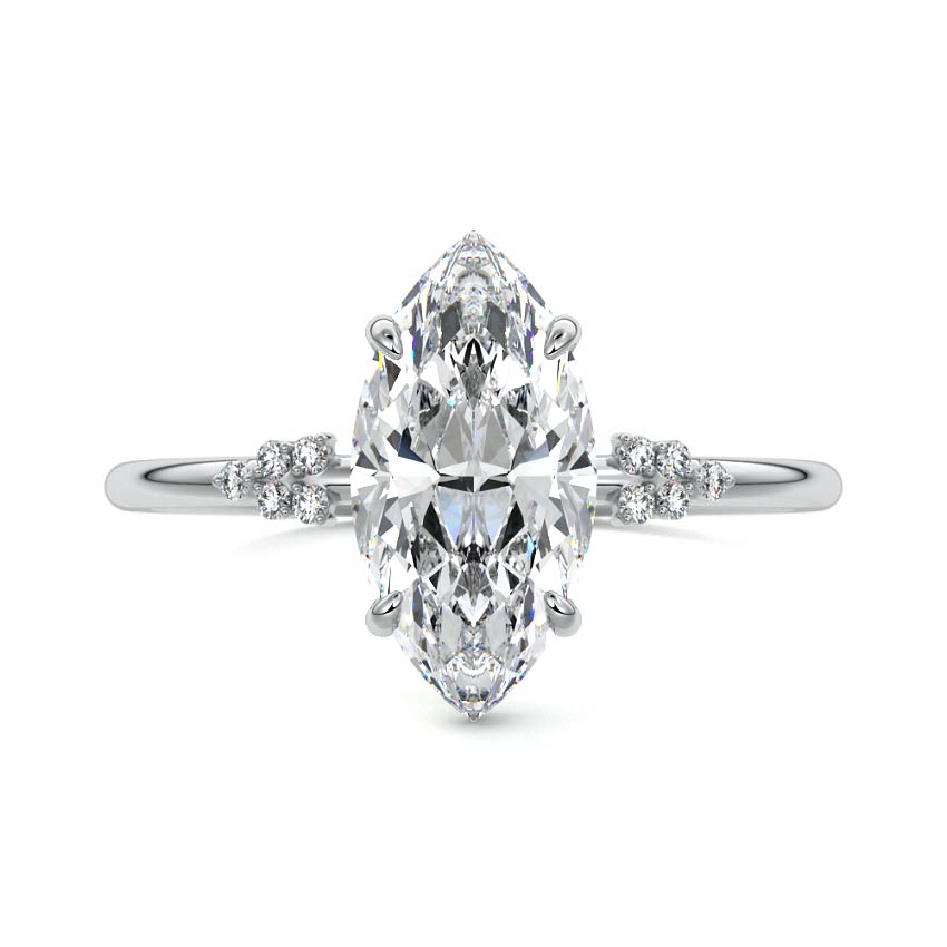 Aster - Marquise White Gold Lab Grown Diamond Engagement Ring | Nura Lab