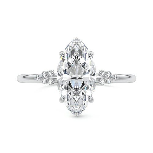 Aster - Marquise White Gold Lab Grown Diamond Engagement Ring | Nura Lab