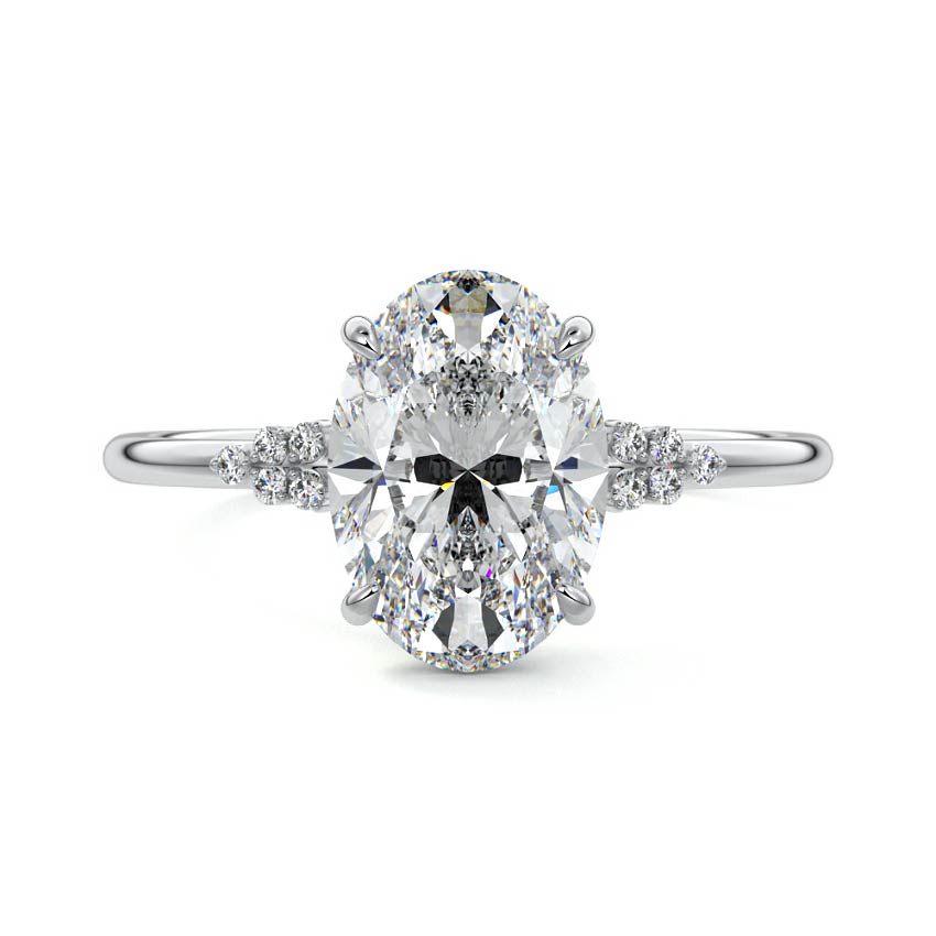 Aster - Oval White Gold Lab Grown Diamond Engagement Ring | Nura Lab