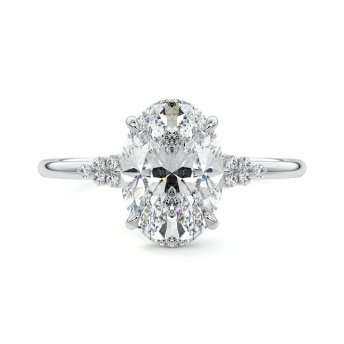 Aster - Oval White Gold Lab Grown Diamond Engagement Ring | Nura Lab