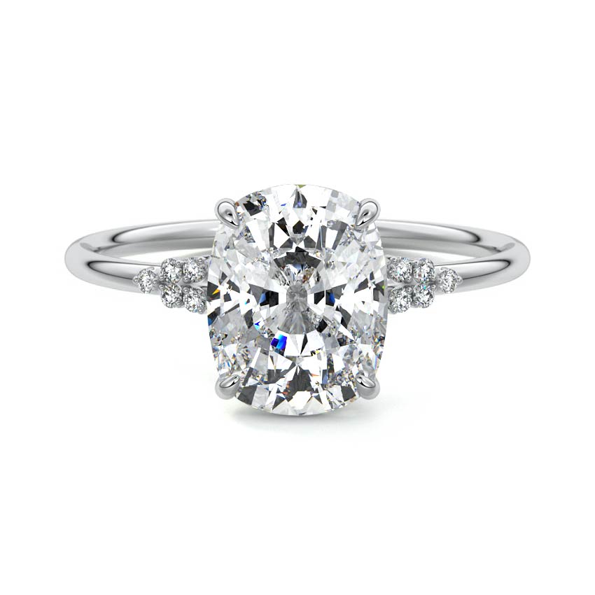 Aster - Cushion White Gold Lab Grown Diamond Engagement Ring | Nura Lab