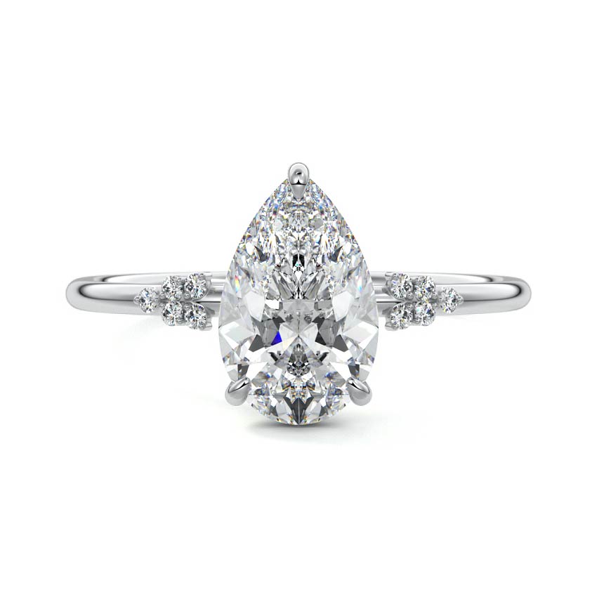 Aster - Pear Platinum Lab Grown Diamond Engagement Ring | Nura Lab
