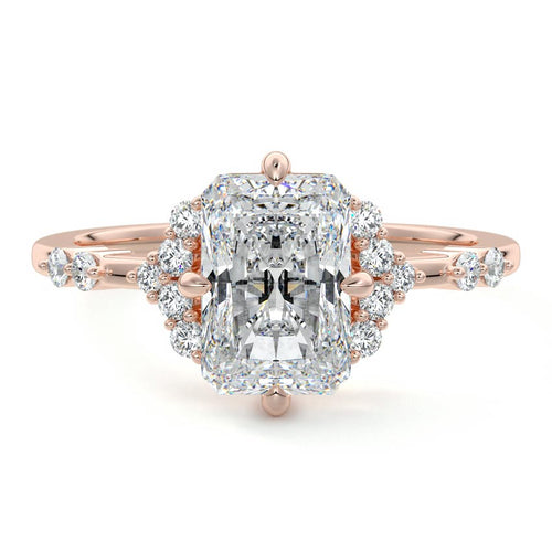 Alessandra - Radiant Rose Gold Lab Grown Diamond Engagement Ring | Nura Lab
