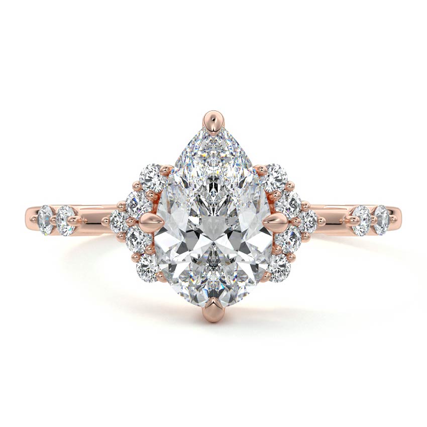 Alessandra - Pear Rose Gold Lab Grown Diamond Engagement Ring | Nura Lab