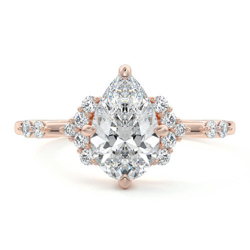 Alessandra - Pear Rose Gold Lab Grown Diamond Engagement Ring | Nura Lab