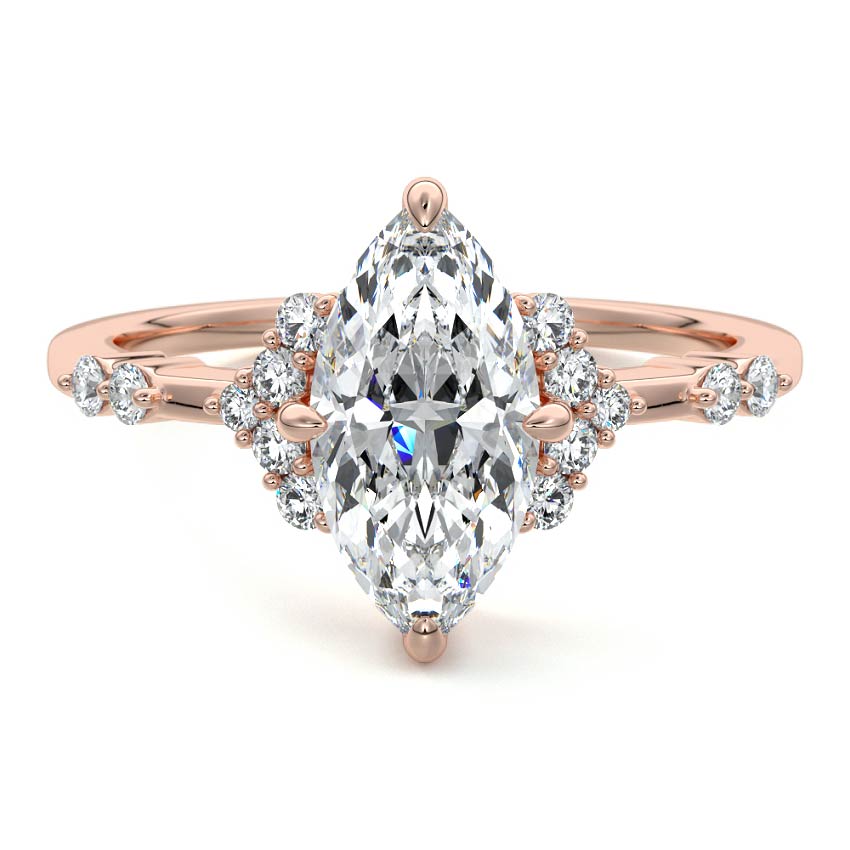 Alessandra - Marquise Rose Gold Lab Grown Diamond Engagement Ring | Nura Lab