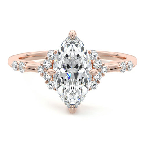 Alessandra - Marquise Rose Gold Lab Grown Diamond Engagement Ring | Nura Lab
