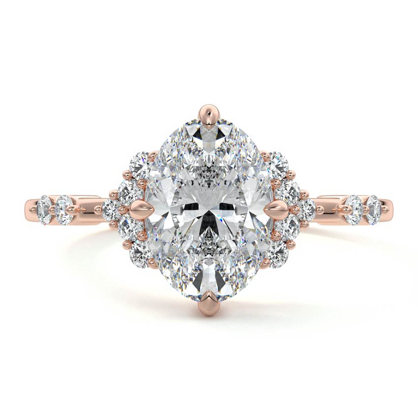 Alessandra - Oval Rose Gold Lab Grown Diamond Engagement Ring | Nura Lab