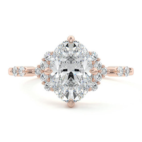 Alessandra - Oval Rose Gold Lab Grown Diamond Engagement Ring | Nura Lab