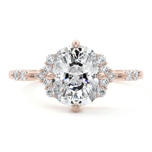 Alessandra - Cushion Rose Gold Lab Grown Diamond Engagement Ring | Nura Lab