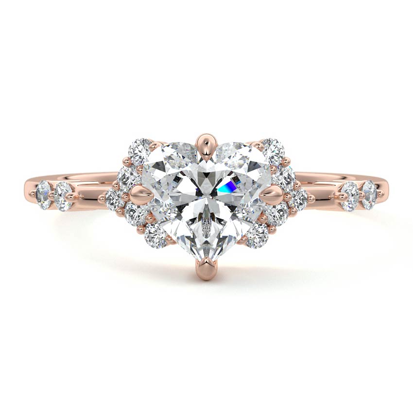 Alessandra - Heart Rose Gold Lab Grown Diamond Engagement Ring | Nura Lab