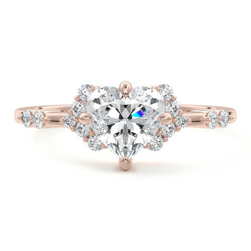 Alessandra - Heart Rose Gold Lab Grown Diamond Engagement Ring | Nura Lab