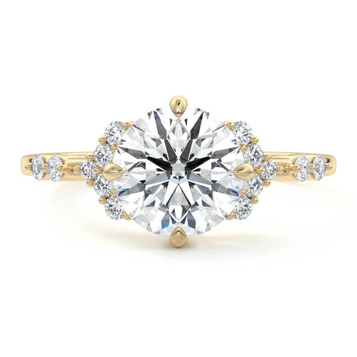 Alessandra - Round Yellow Gold Lab Grown Diamond Engagement Ring | Nura Lab