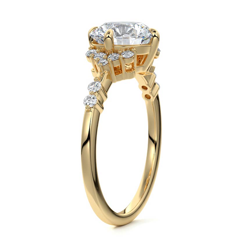 Alessandra - Round Yellow Gold Lab Grown Diamond Engagement Ring | Nura Lab