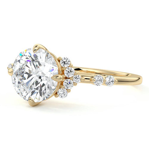Alessandra - Round Yellow Gold Lab Grown Diamond Engagement Ring | Nura Lab
