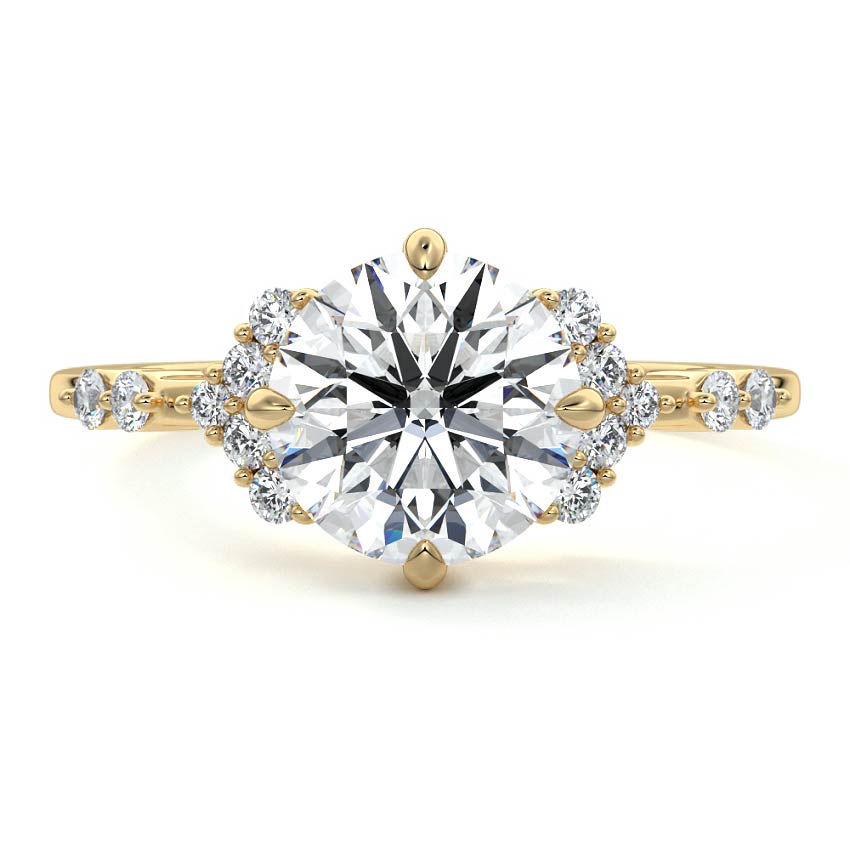 Alessandra - Round Yellow Gold Lab Grown Diamond Engagement Ring | Nura Lab