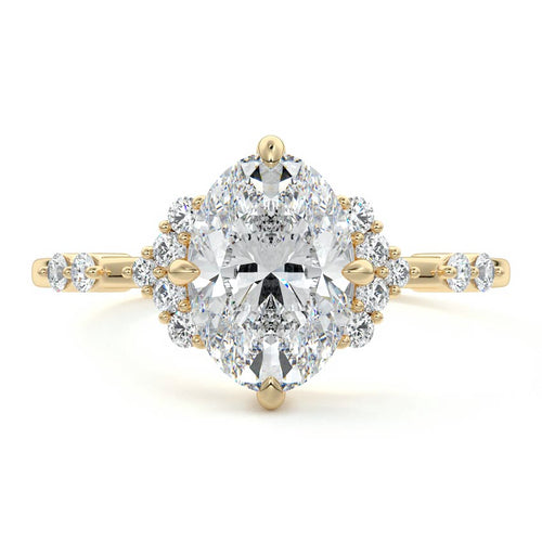 Alessandra - Oval Yellow Gold Lab Grown Diamond Engagement Ring | Nura Lab