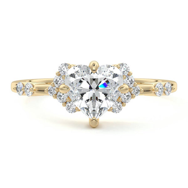 Alessandra - Heart Graduated Side Stone Lab Grown Diamond Engagement Ring