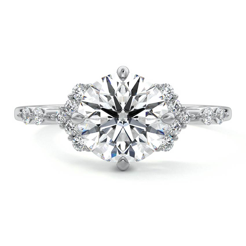 Alessandra - Round White Gold Lab Grown Diamond Engagement Ring | Nura Lab