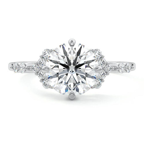 Alessandra - Round White Gold Lab Grown Diamond Engagement Ring | Nura Lab