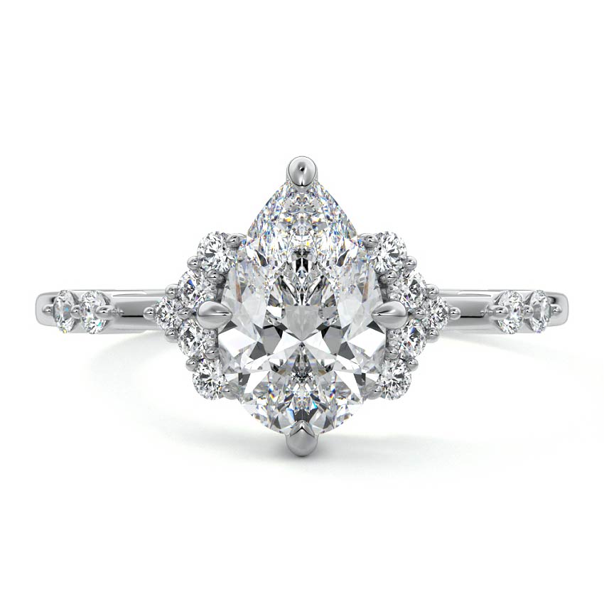 Alessandra - Pear White Gold Lab Grown Diamond Engagement Ring | Nura Lab