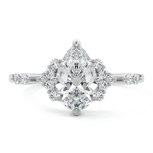 Alessandra - Pear White Gold Lab Grown Diamond Engagement Ring | Nura Lab