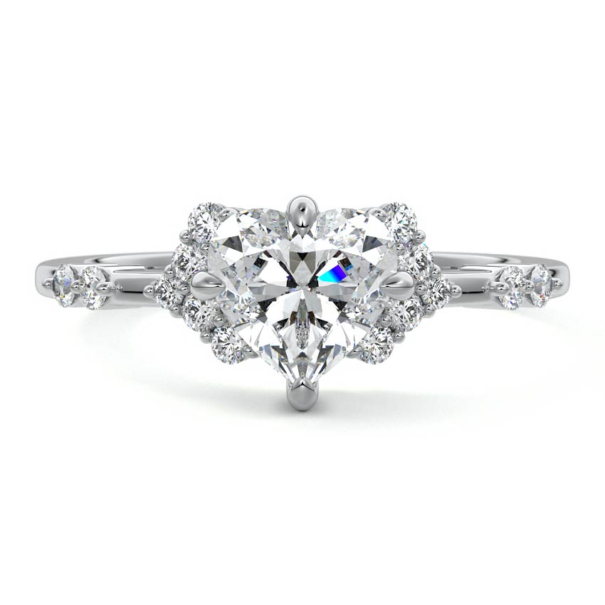 Alessandra - Heart White Gold Lab Grown Diamond Engagement Ring | Nura Lab