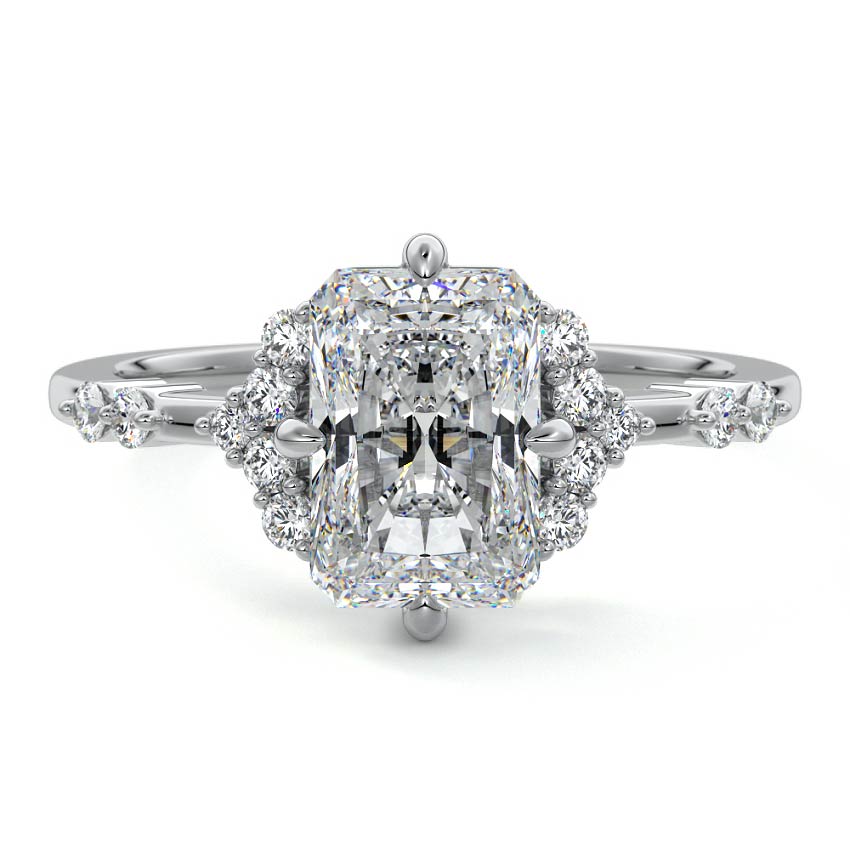 Alessandra - Radiant Platinum Lab Grown Diamond Engagement Ring | Nura Lab